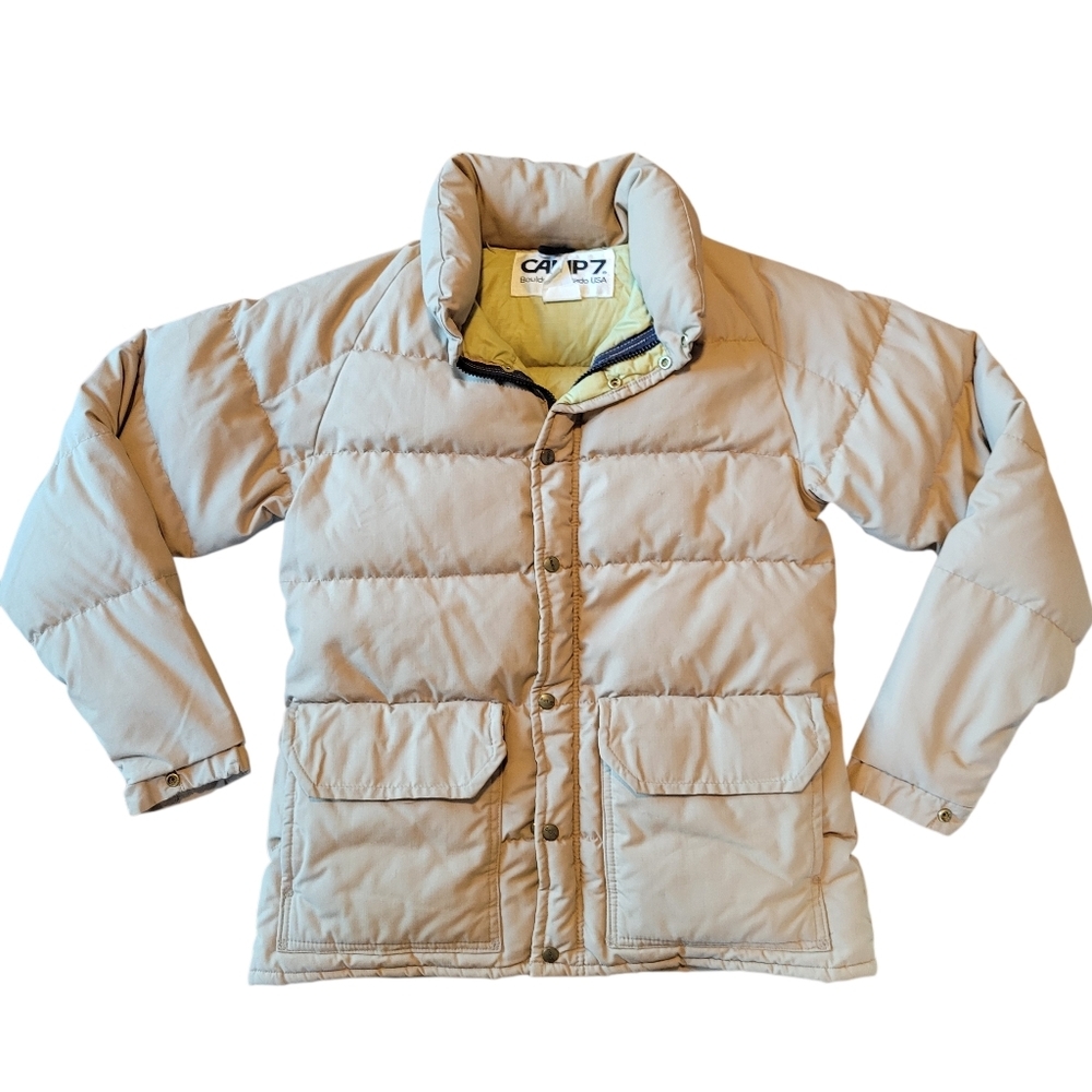 Vintage Camp 7 Boulder Colorado Tan Puffer Coat